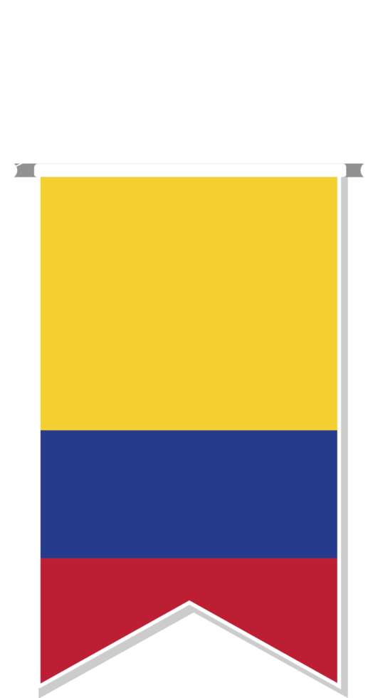 Colombia flag in soccer pennant. png