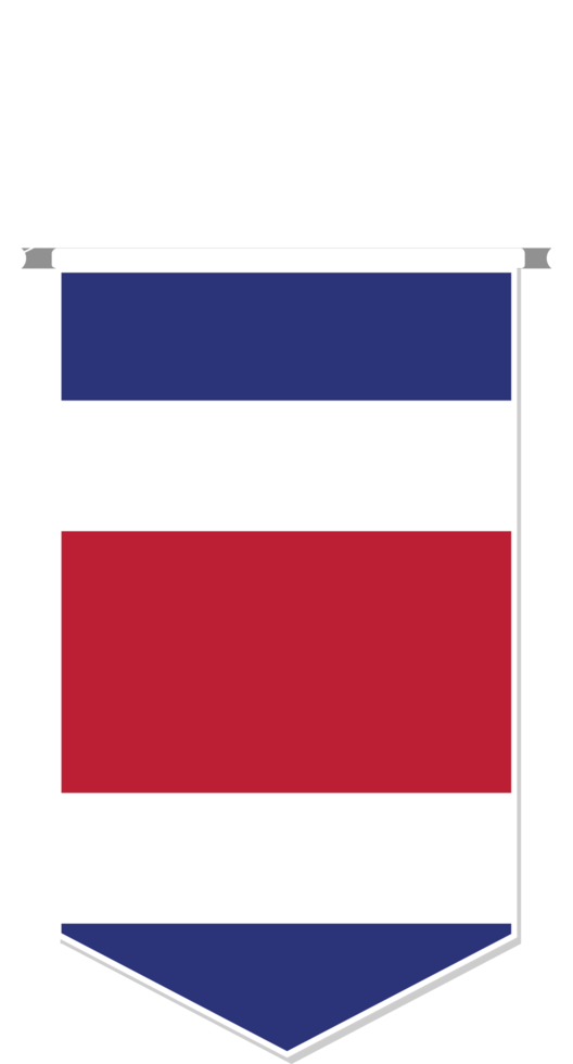 Costa rica flag in soccer pennant, various shape. png