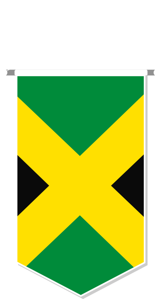 Jamaica flag in soccer pennant, various shape. png