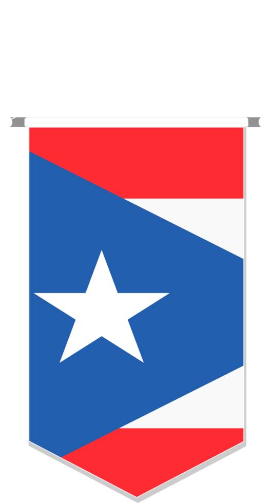 Puerto Rico flag in soccer pennant, various shape. png