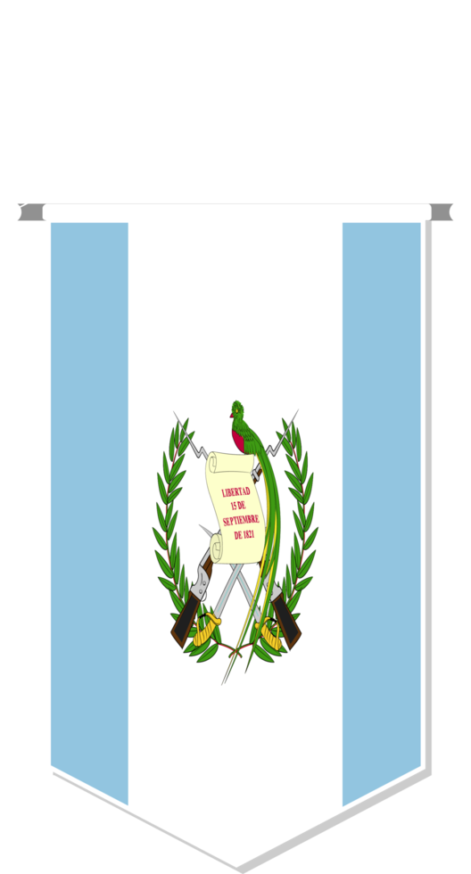 Guatemala flag in soccer pennant, various shape. png