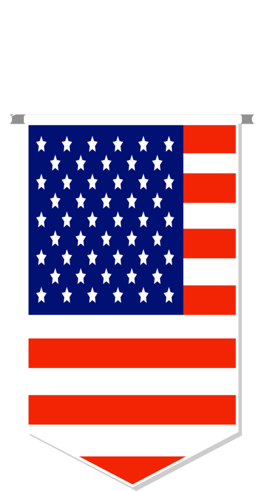 Usa flag in soccer pennant, various shape. png