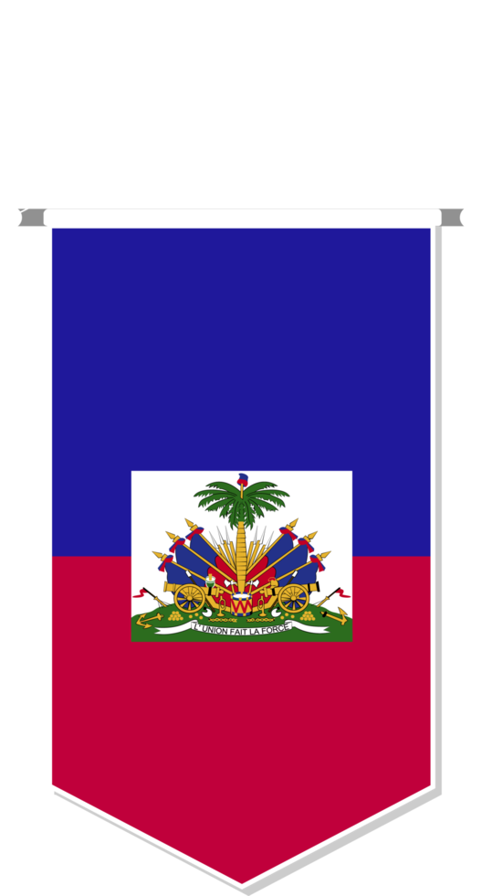Haiti flag in soccer pennant, various shape. png