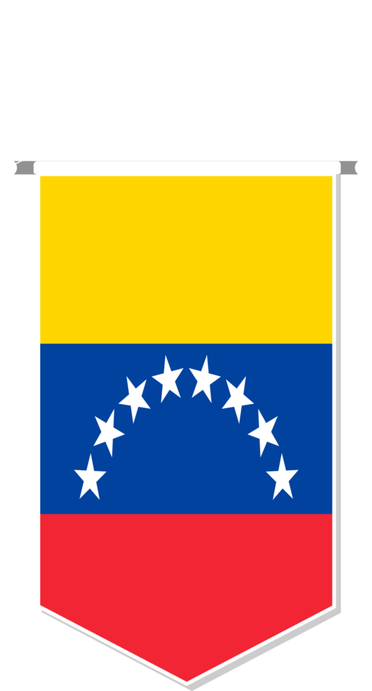 Venezuela flag in soccer pennant, various shape. png