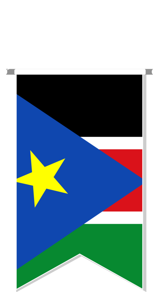 South Sudan flag in soccer pennant. png