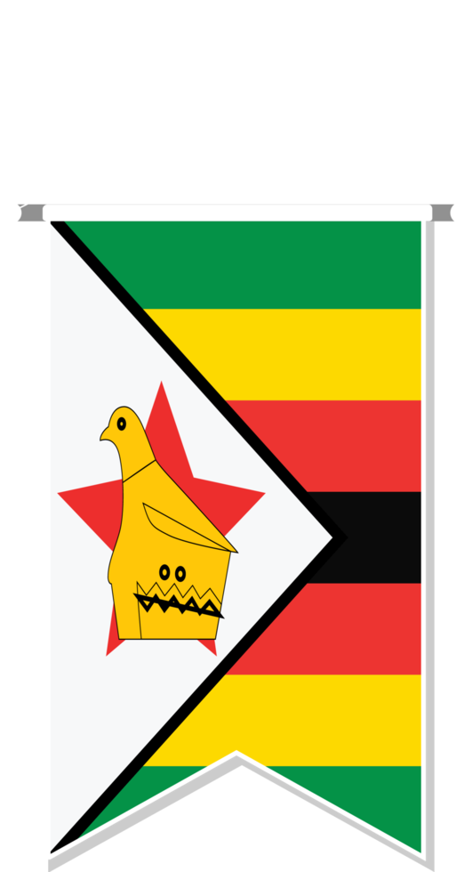 Zimbabwe flag in soccer pennant. png