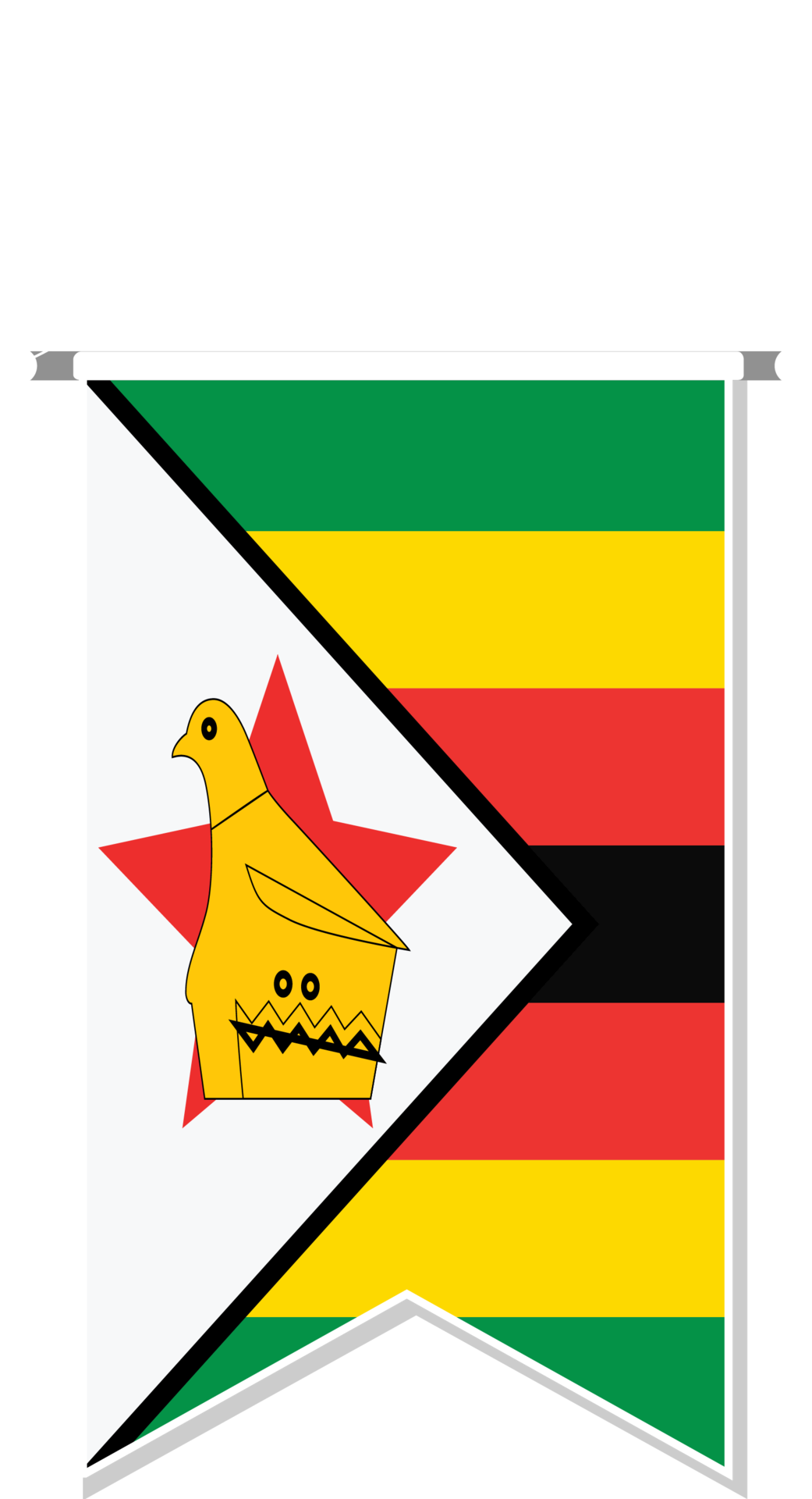 Zimbabwe flag in soccer pennant. 11887376 PNG