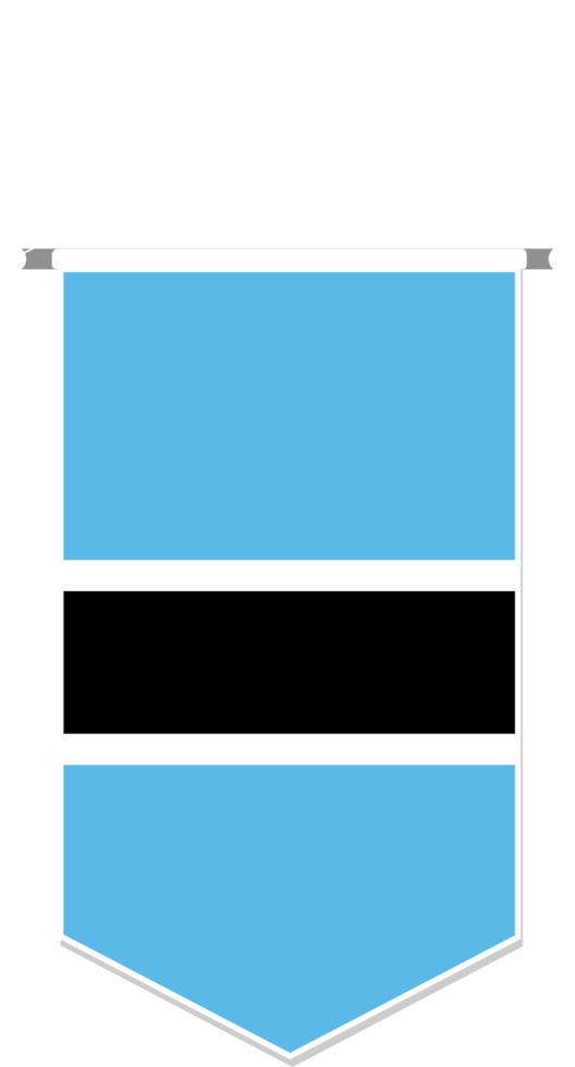 Botswana flag in soccer pennant, various shape. png