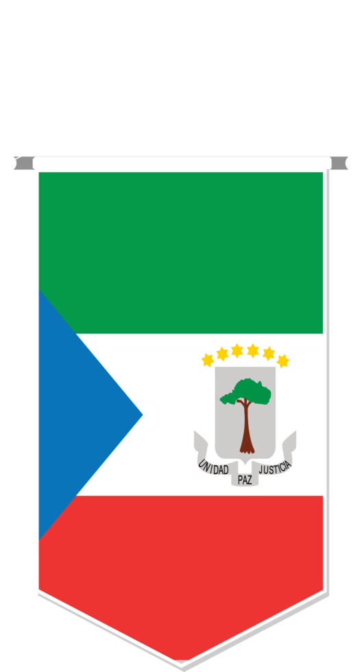 Equatorial Guinea flag in soccer pennant, various shape. png