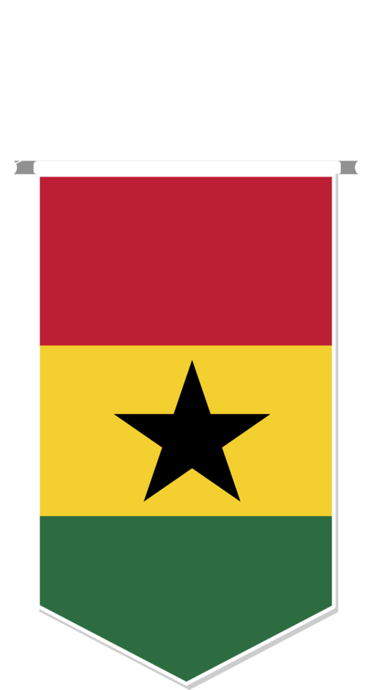 Ghana flag in soccer pennant, various shape. png