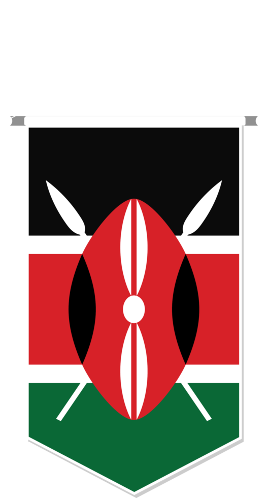 Kenya flag in soccer pennant, various shape. png