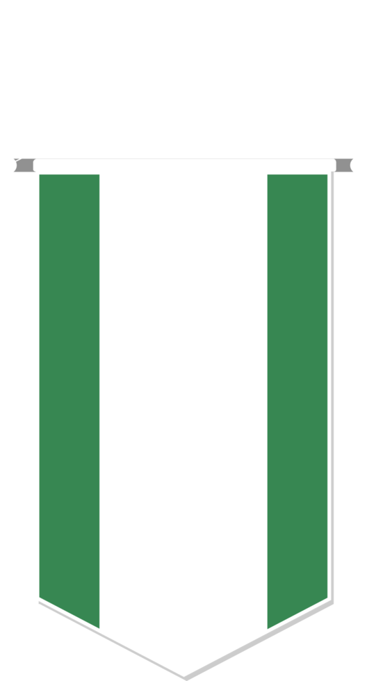 Nigeria flag in soccer pennant, various shape. png