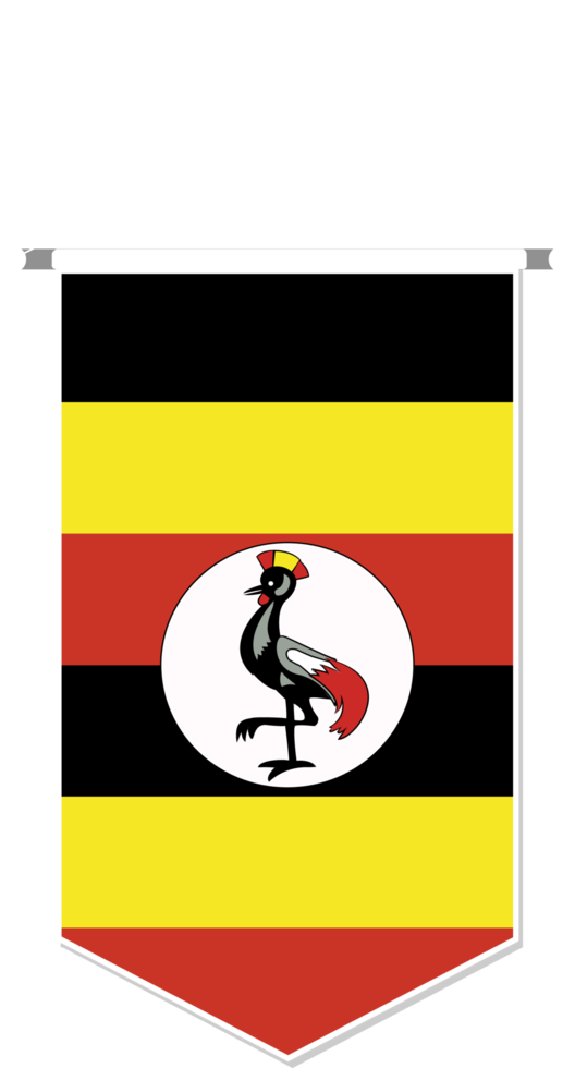 drapeau ougandais en fanion de football, forme variée. png