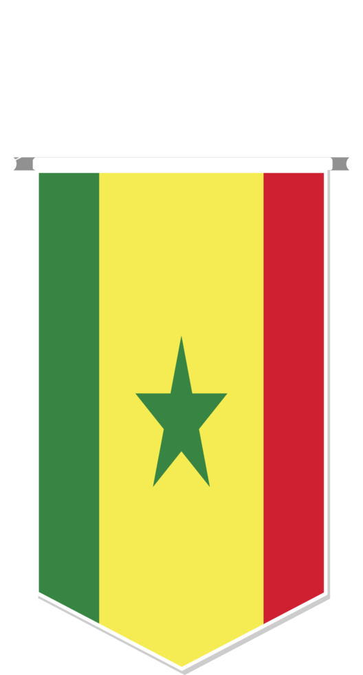 Senegal flag in soccer pennant, various shape. png
