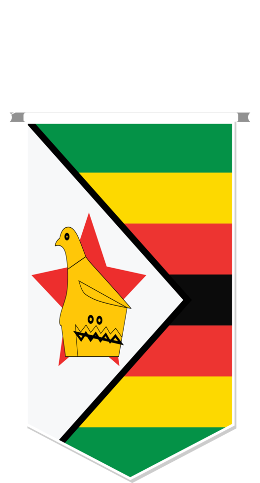 Zimbabwe flag in soccer pennant, various shape. png