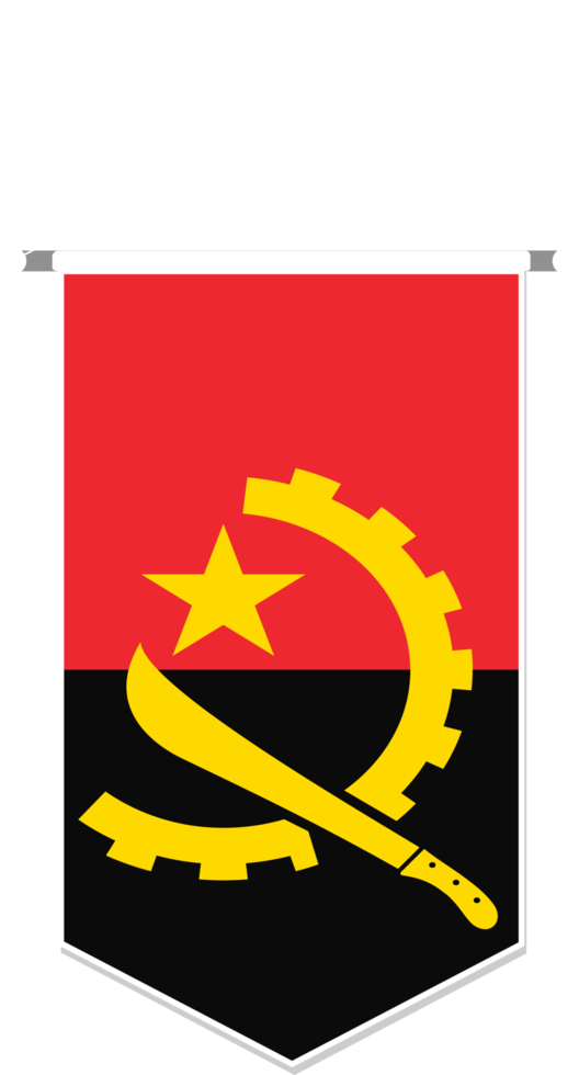 bandera de angola en banderín de fútbol, varias formas. png