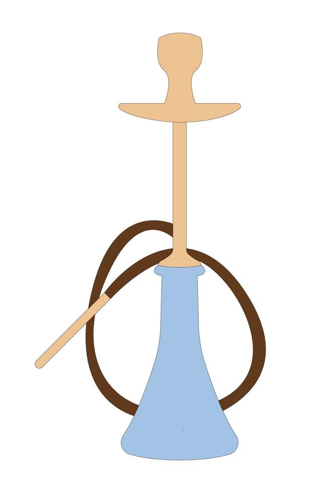 shisha colorido, silueta de narguile. ilustración vectorial de la cachimba aislada en blanco. vector
