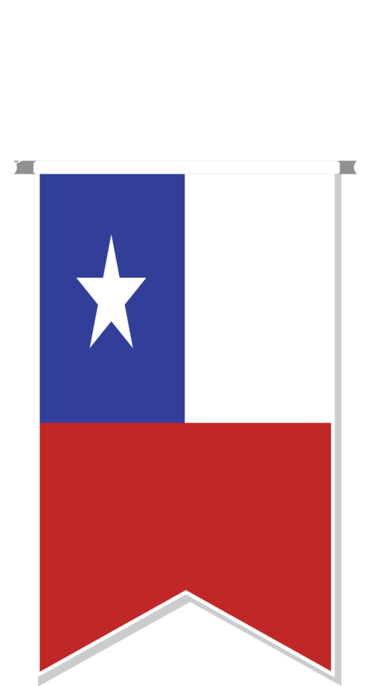 Chile flag in soccer pennant. png