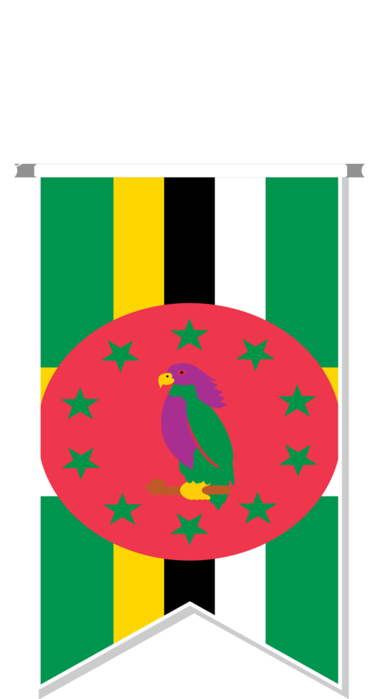 Dominica flag in soccer pennant. png