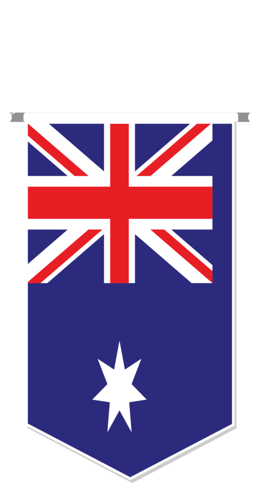 Australien-Flagge im Fußballwimpel, verschiedene Formen. png