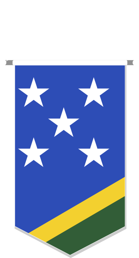 Solomon Islands flag in soccer pennant, various shape. png