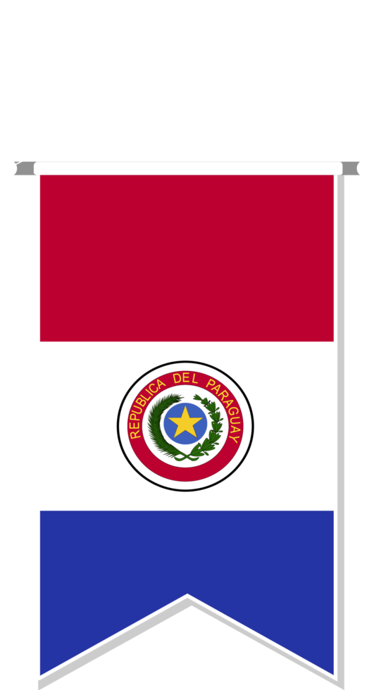 Paraguay flag in soccer pennant. png