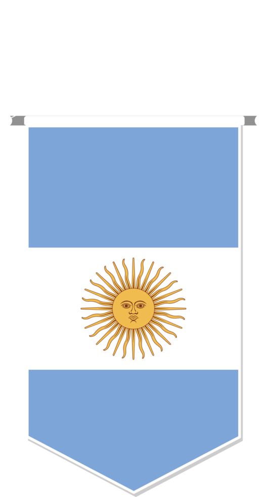 bandera argentina en banderín de fútbol, varias formas. png