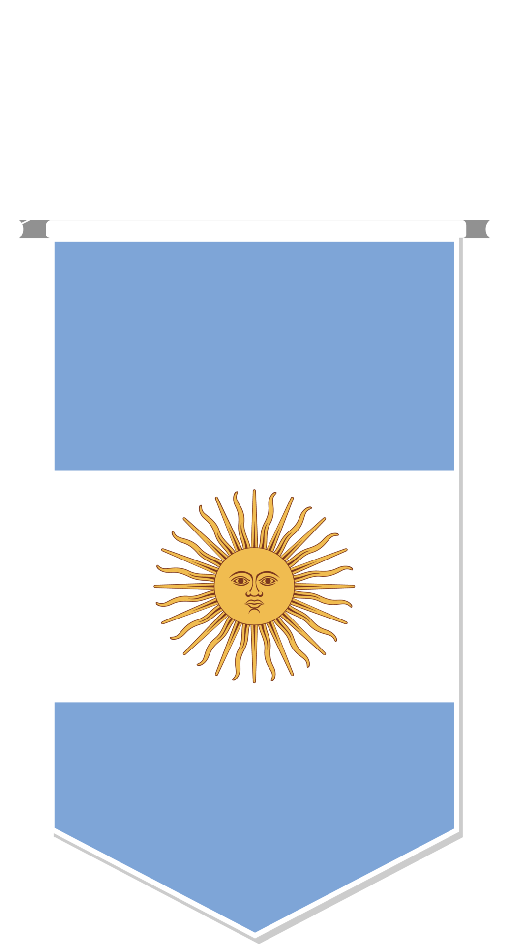 Argentina flag in soccer pennant, various shape. 11887438 PNG