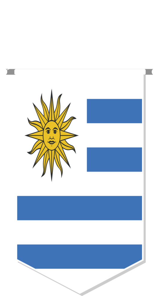 Uruguay flag in soccer pennant, various shape. png