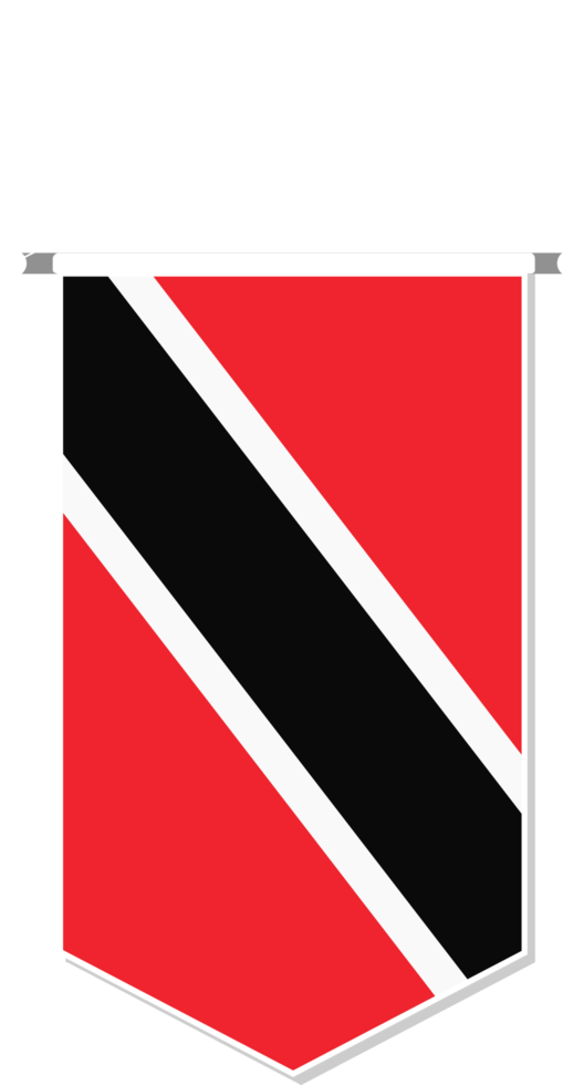 Trinidad and Tobago flag in soccer pennant, various shape. png