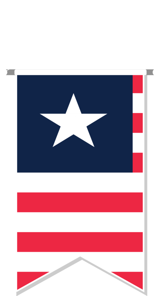 Liberia-Flagge im Fußballwimpel. png