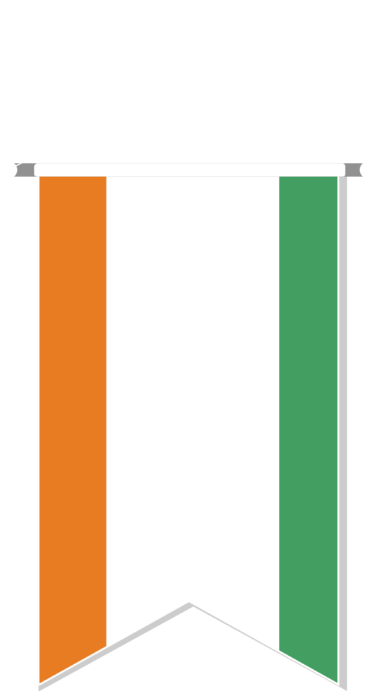 Cote d'Ivoire flag in soccer pennant. png