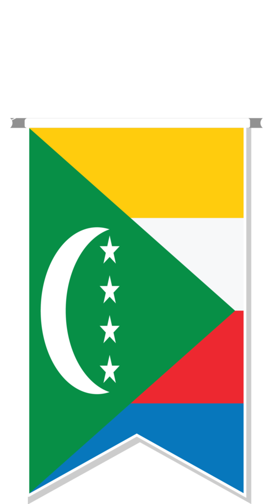 Komoren-Flagge im Fußballwimpel. png