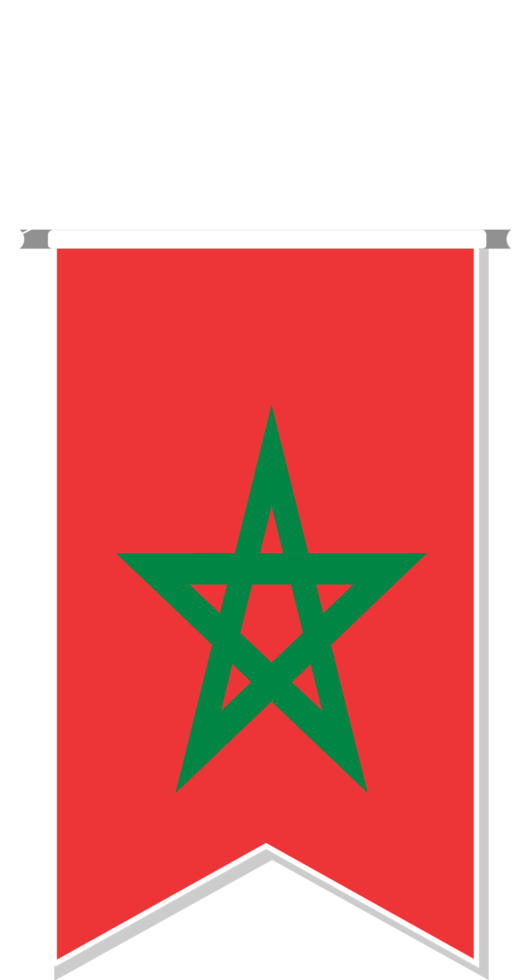 Morocco flag in soccer pennant. png