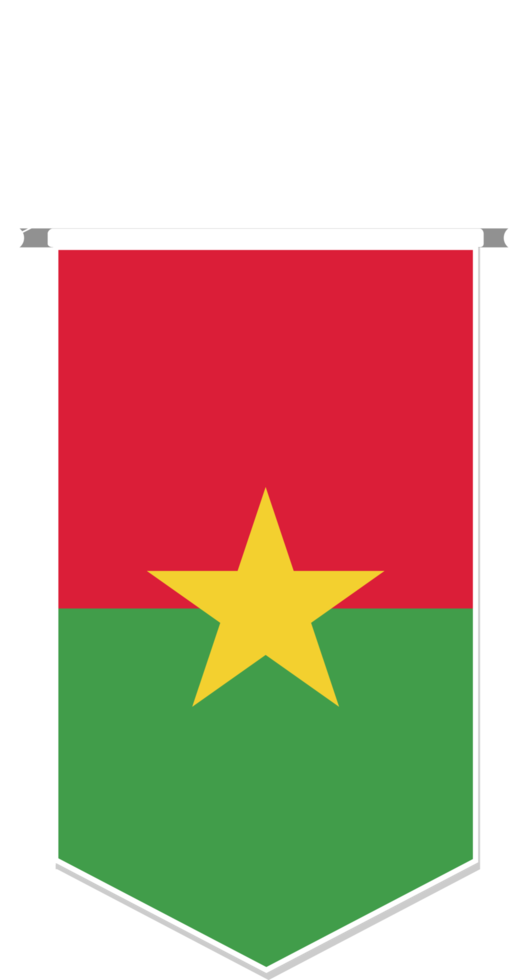 Burkina Faso flag in soccer pennant, various shape. png