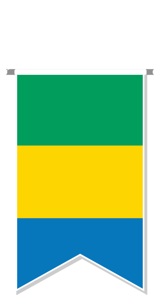 Gabon flag in soccer pennant. png