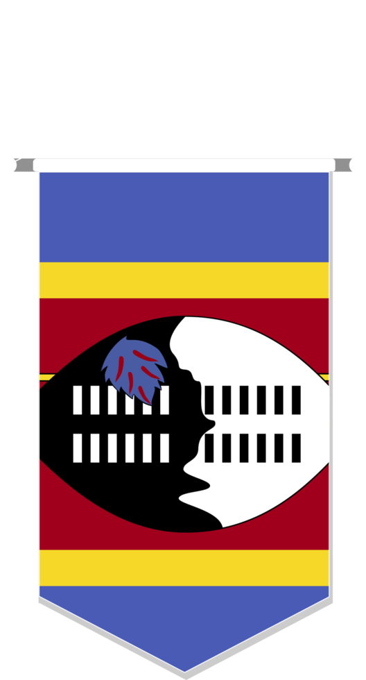 Eswatini flag in soccer pennant, various shape. png