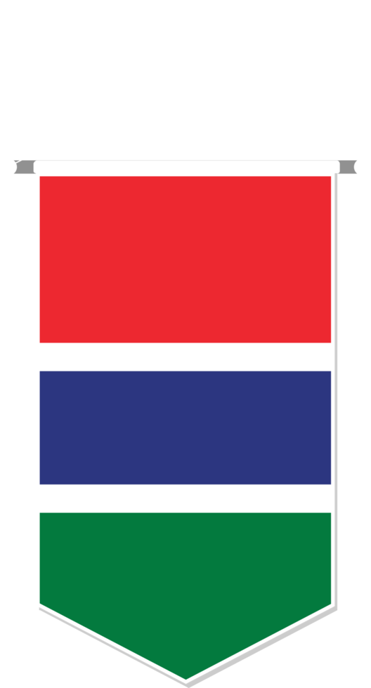 Gambia vlag in voetbal wimpel, divers vorm geven aan. png