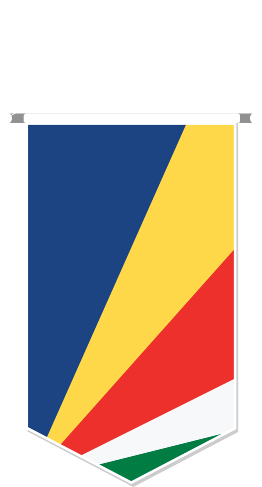 Seychelles flag in soccer pennant, various shape. png