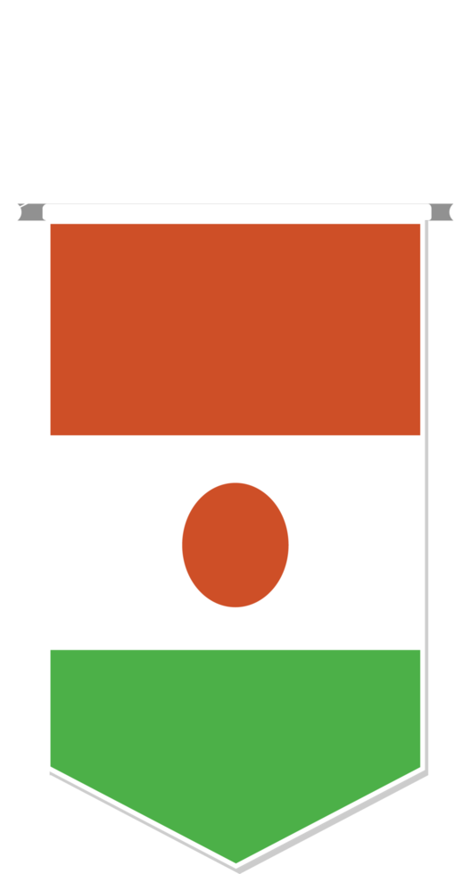 Niger flag in soccer pennant, various shape. png