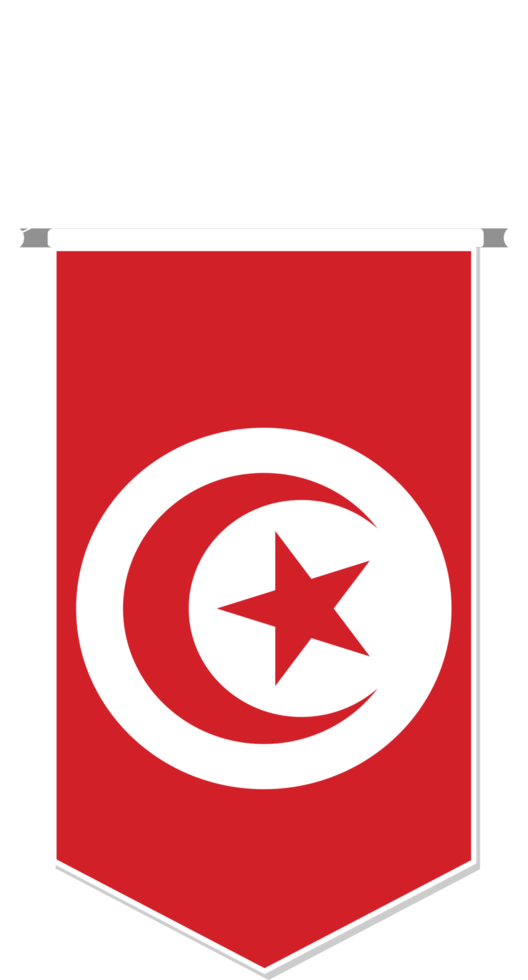 Tunesien-Flagge im Fußballwimpel, verschiedene Formen. png