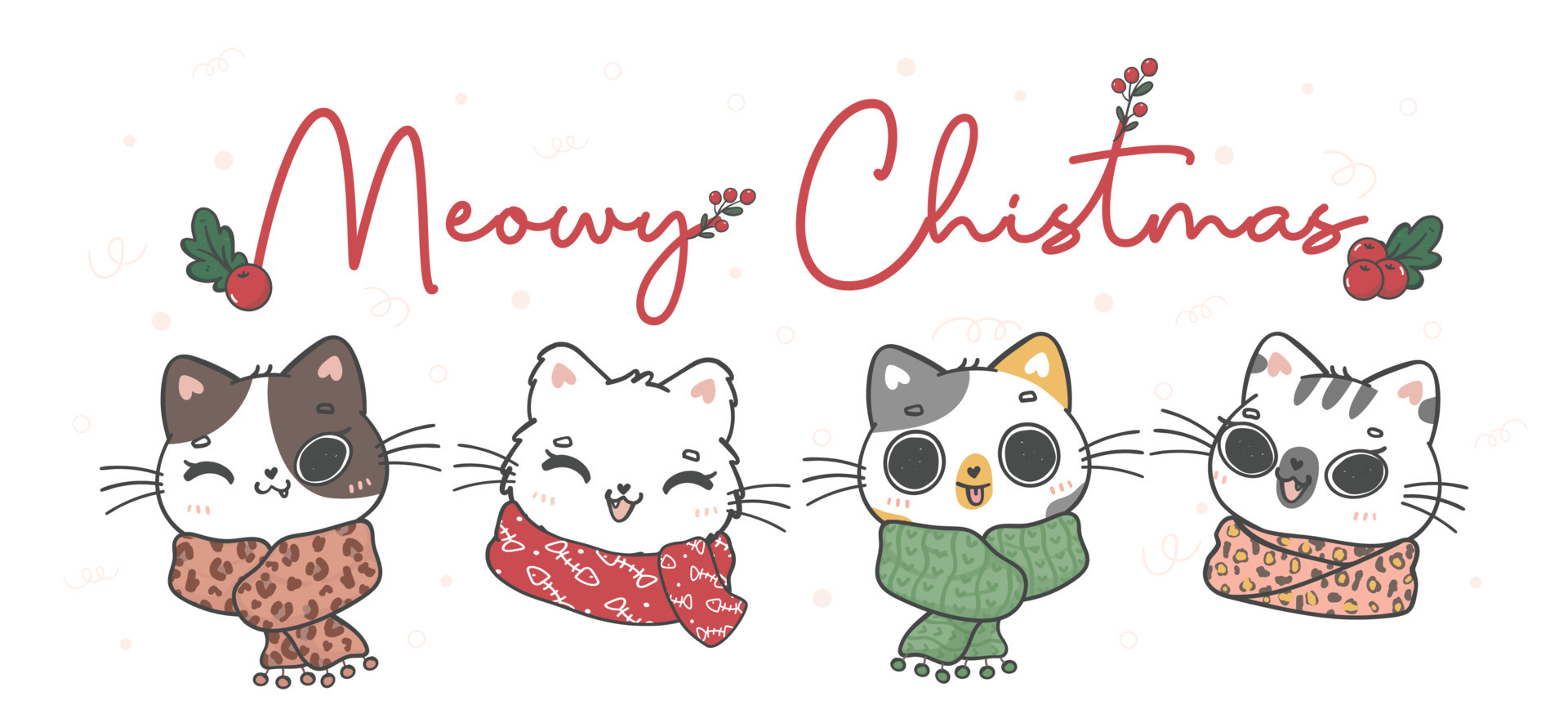 Cute Cat Christmas Pattern Background Royalty Free SVG Cliparts Vectors  And Stock Illustration Image 113739218