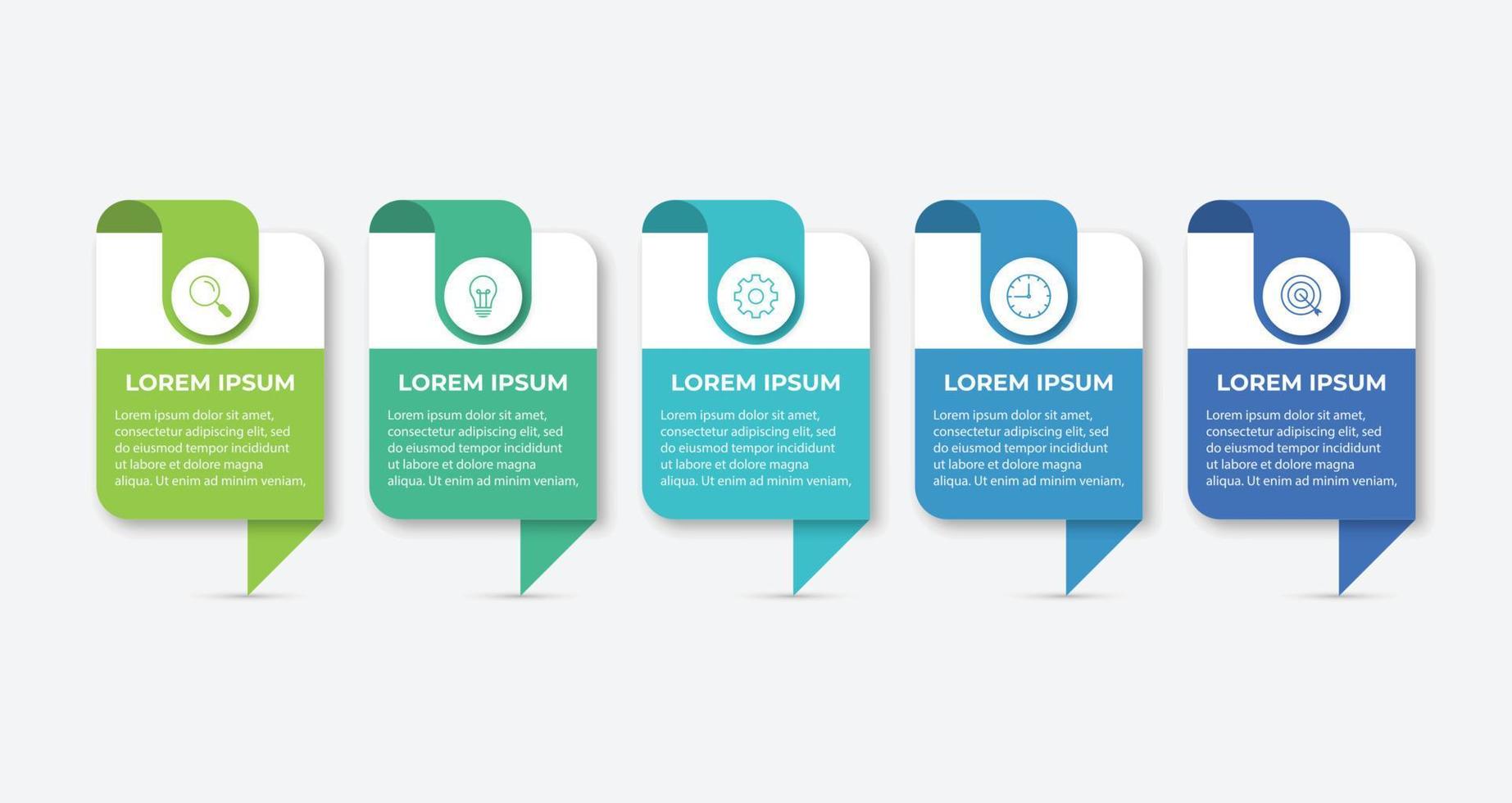 plantilla infográfica de negocios de presentación con 5 opciones. ilustración vectorial vector