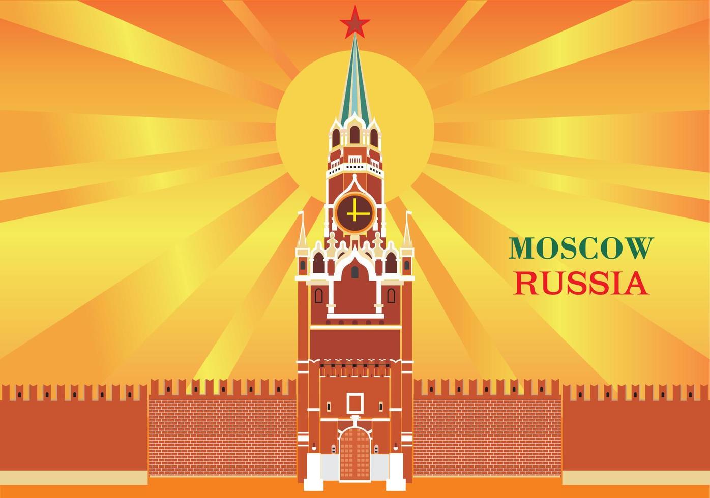 Spasskaya tower of the Moscow Kremlin vector