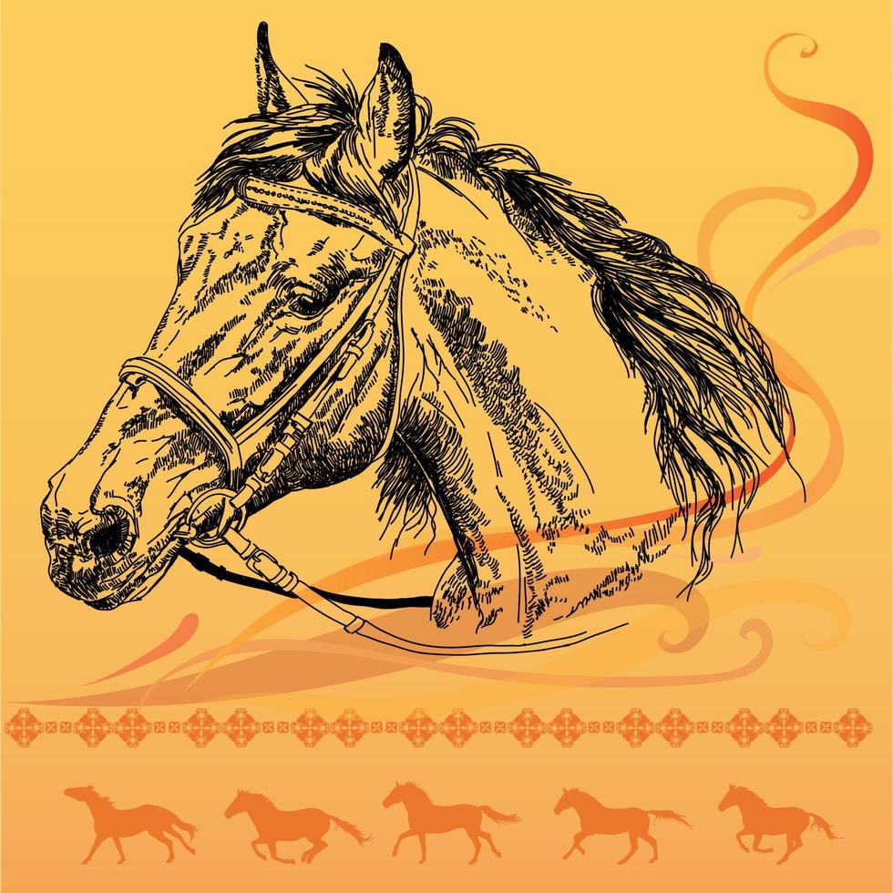 Background with horse vector