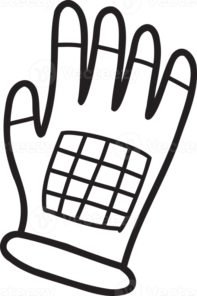 Hand Drawn gardening gloves illustration png