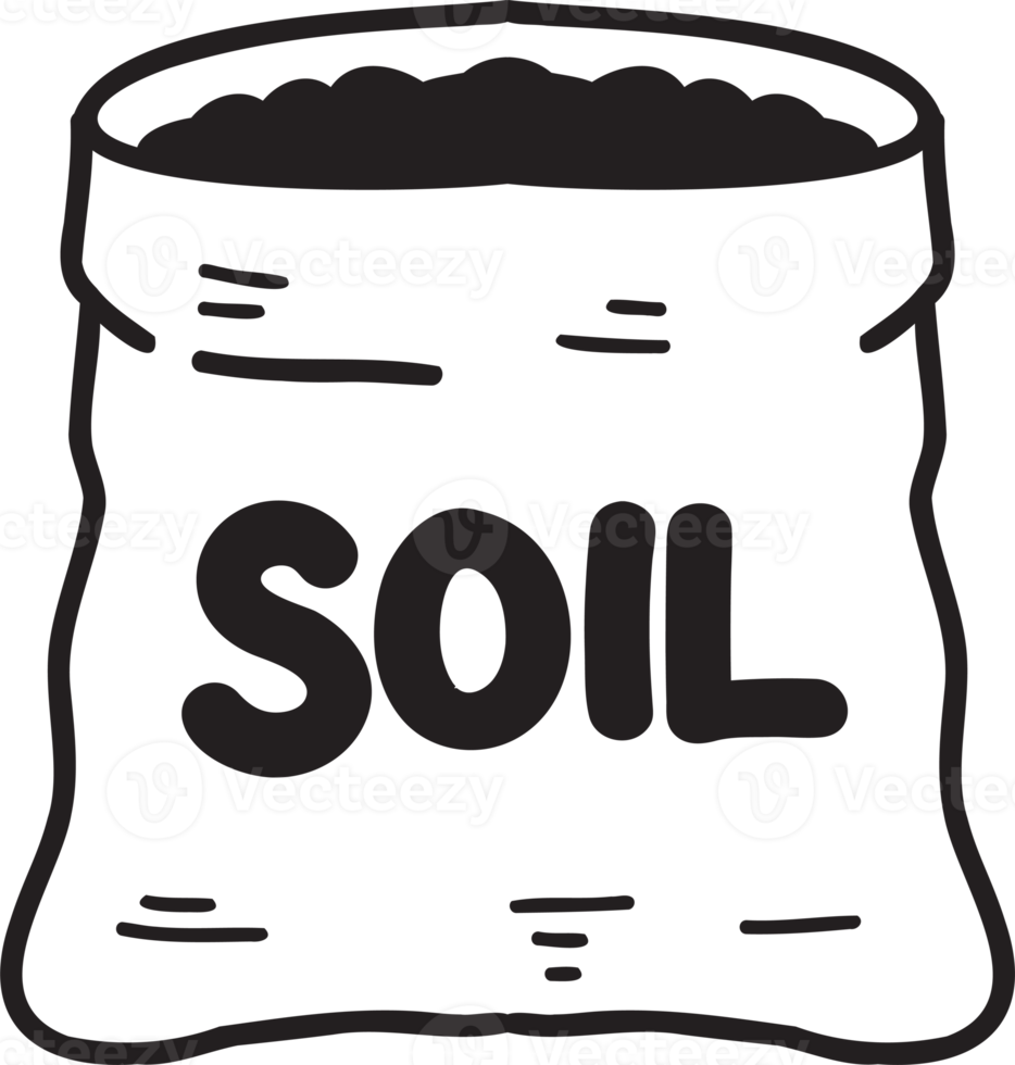 Hand Drawn soil bag illustration png