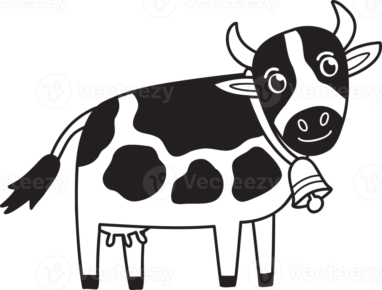 Hand Drawn cute cow illustration png