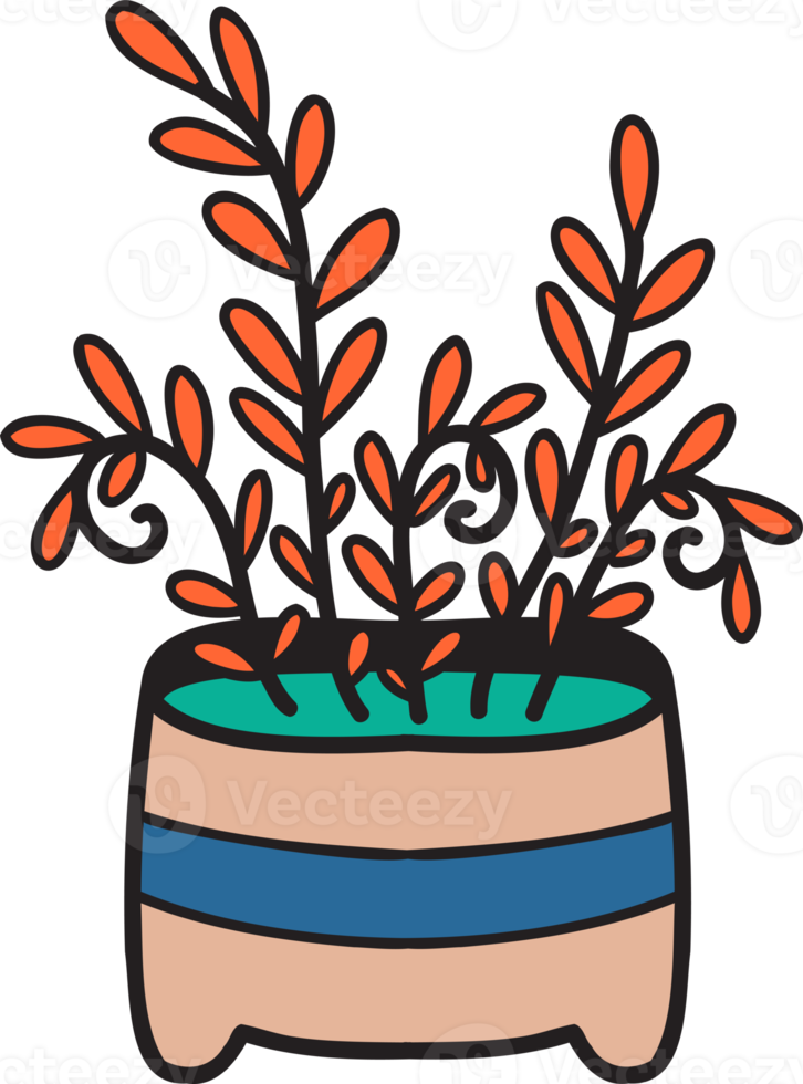 Hand Drawn cute indoor plant illustration png