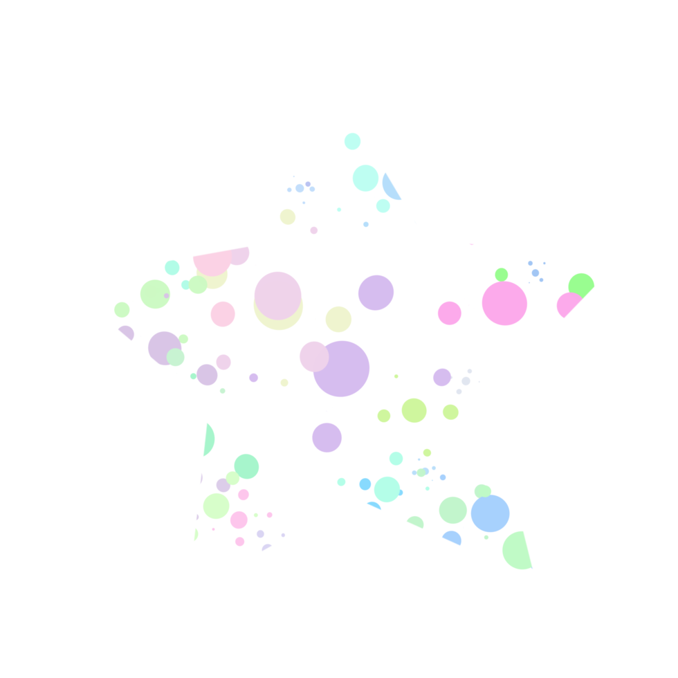 Isolated water colour pentagram star design template png